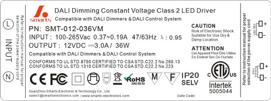 dali dimmable constant voltage led driver 