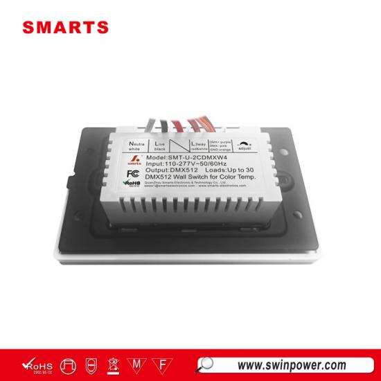 مفتاح إضاءة ذكي DMX بأربعة مفاتيح ضغط 100-277vac لمصابيح LED