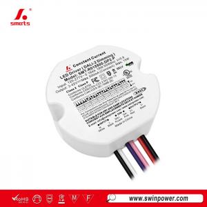 محول طاقة LED دائري بتيار مستمر بقدرة 15 واط وقابل للعتلم باستخدام DALI-2 وبدون فليكير لإضاءة LED - Swin Power