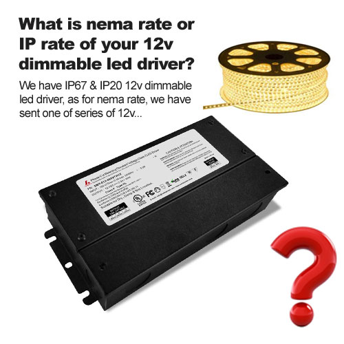 ما هو معدل نيما أو معدل IP الخاص ببرنامج التشغيل LED القابل للتعتيم بجهد 12 فولت؟
