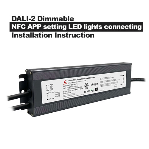 DALI-2 Dim LED driver NFC APP إعداد أضواء LED لتوصيل تعليمات التثبيت
